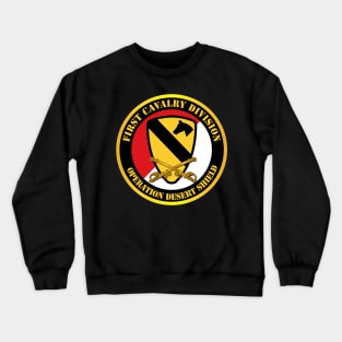 1st Cavalry Div - Red White - Operations Desert Shield Crewneck Sweatshirt